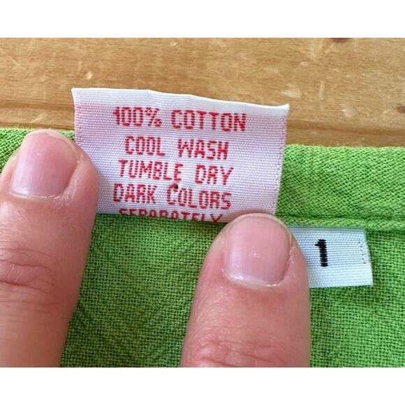 B’gauze Shark Bite Hem Top Size 1 (US Small) 100% Gauzy Cotton Women’s Green - Picture 4 of 8